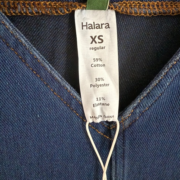 Halara Flex Denim Wide Leg Jumpsuit Overalls Women's XS Dark Wash NEW - Picture 6 of 6